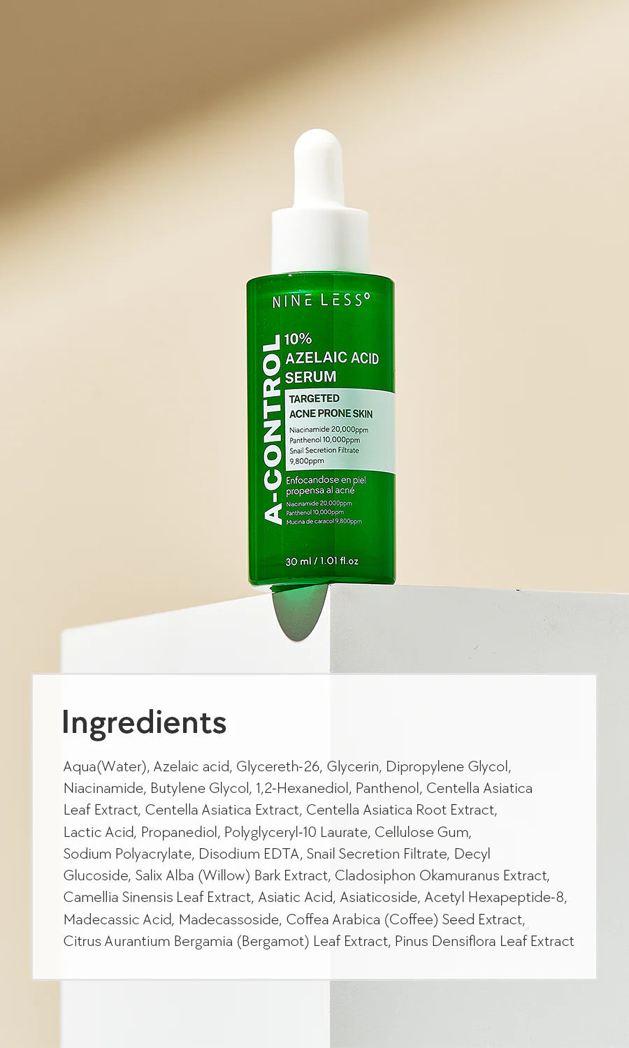 NINELESS A Control 10% Azelaic Acid Serum 30ml