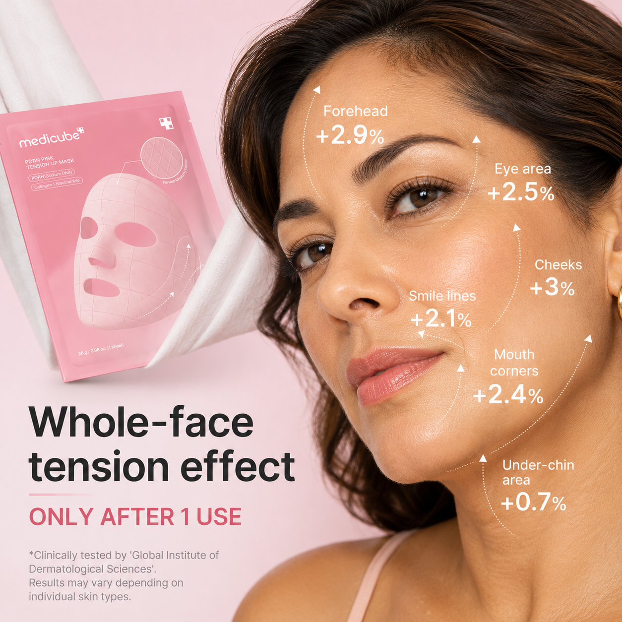 Medicube PDRN Pink Tension Up Mask (34g / 1 sheet X 4)