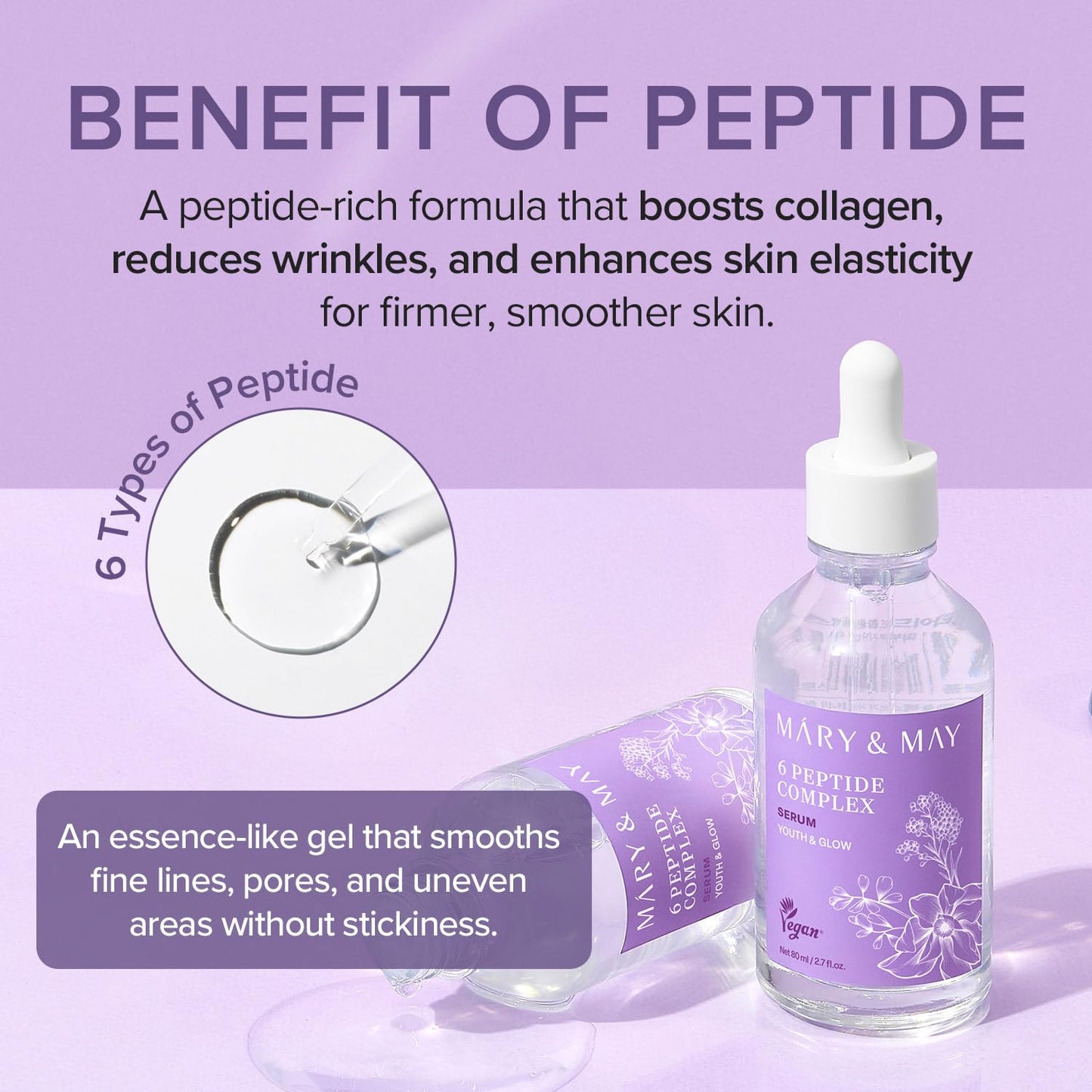 Mary&May - 6 Peptide Complex Serum JUMBO (80ml)