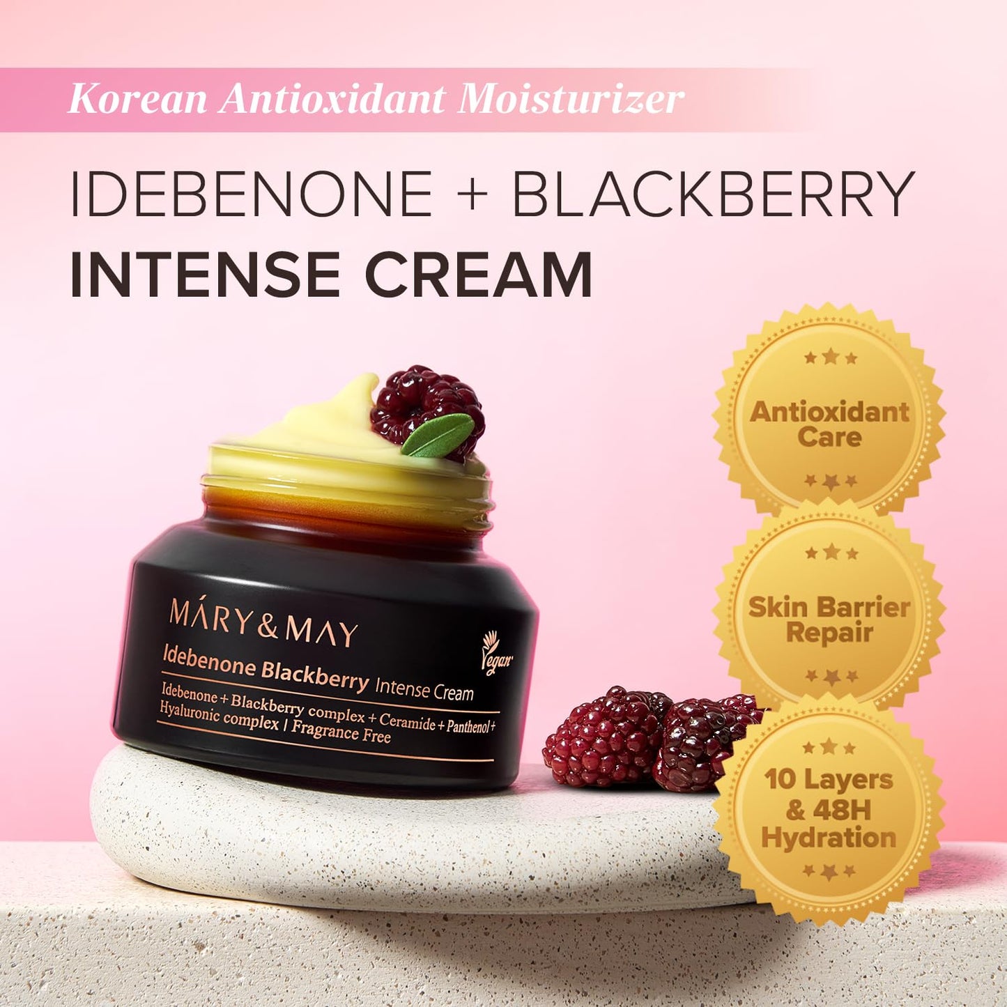 Mary & May - Idebenone Blackberry Intense Fragrance Free Cream (70g)