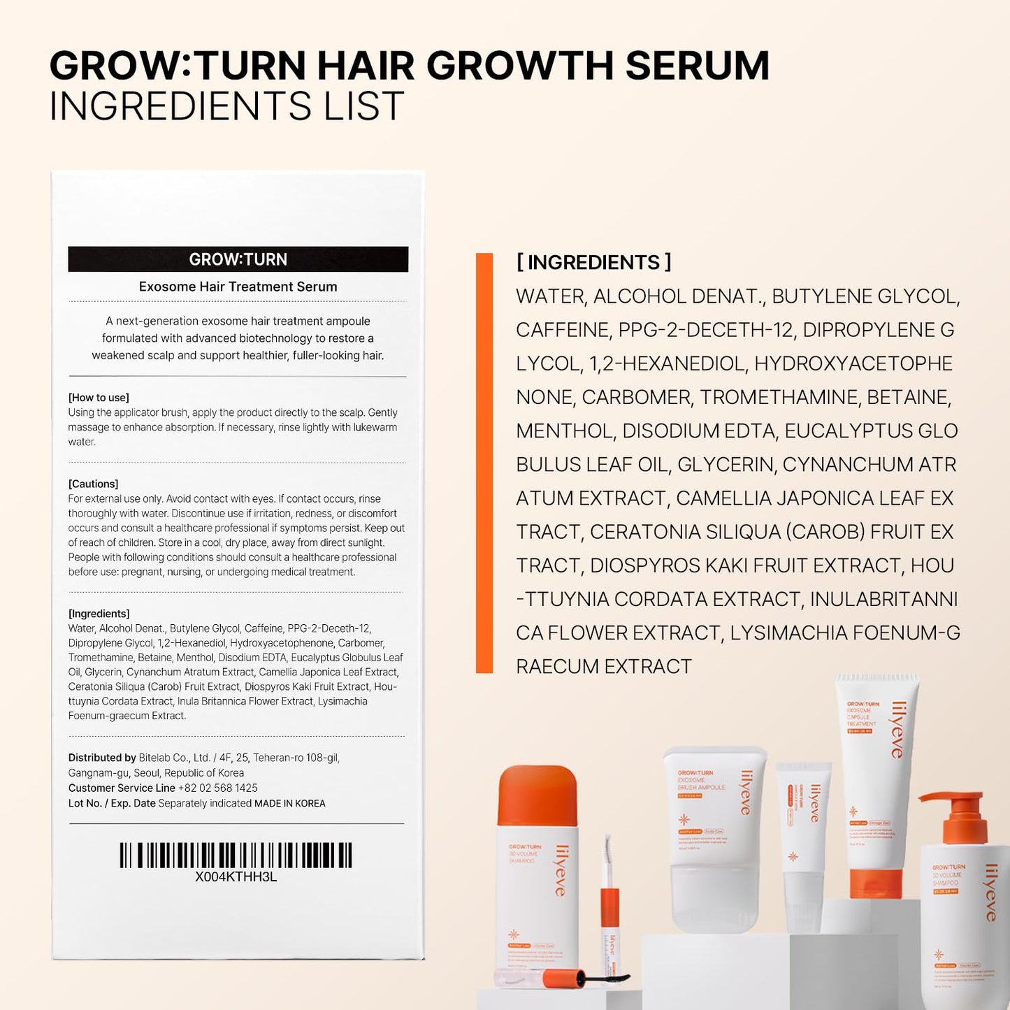 lilyeve GROWTURN Exosome Hair Growth Serum with Built-In Brush (100ml)