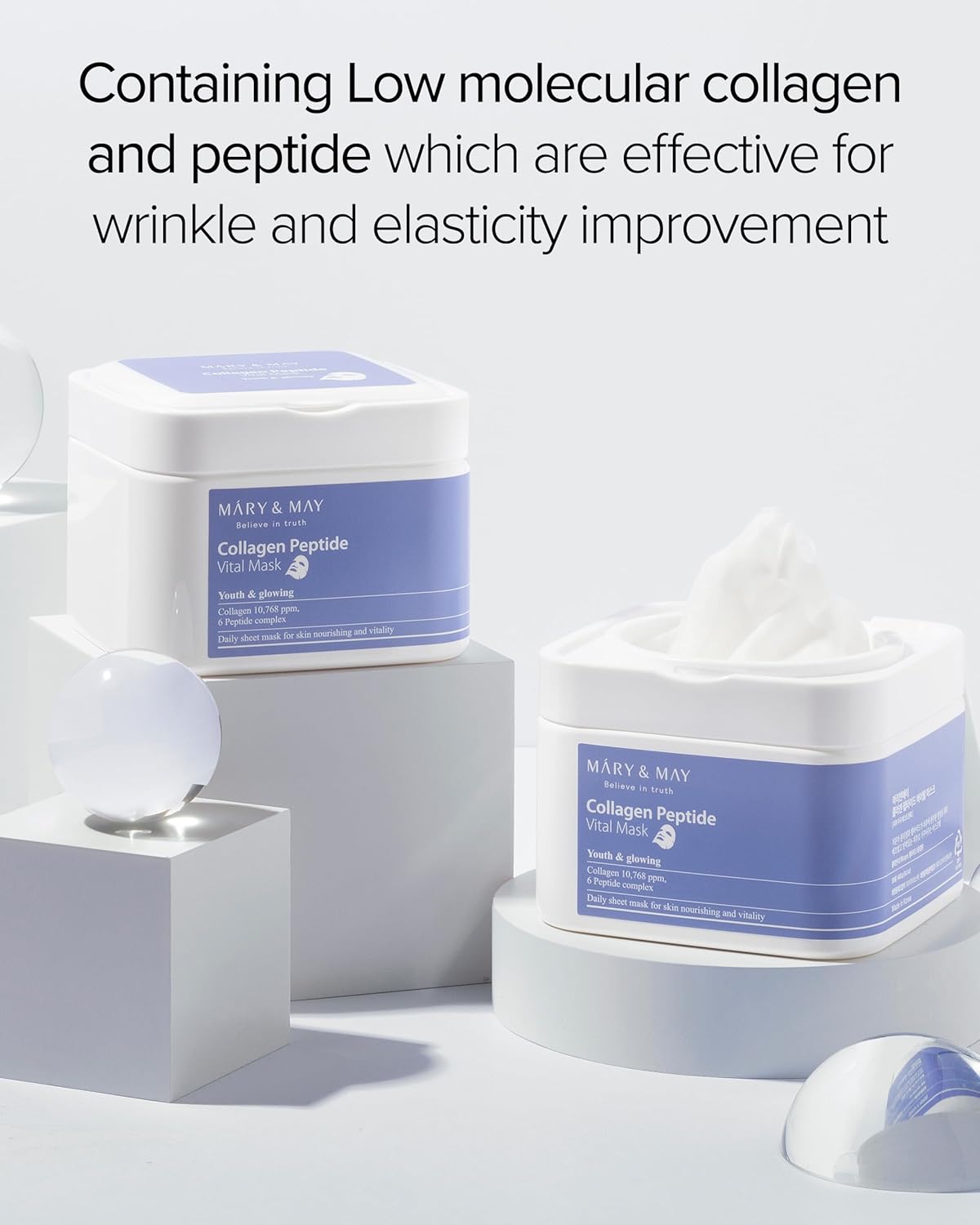 Mary & May - Collagen Peptide Vital Mask (400g / 30 EA)