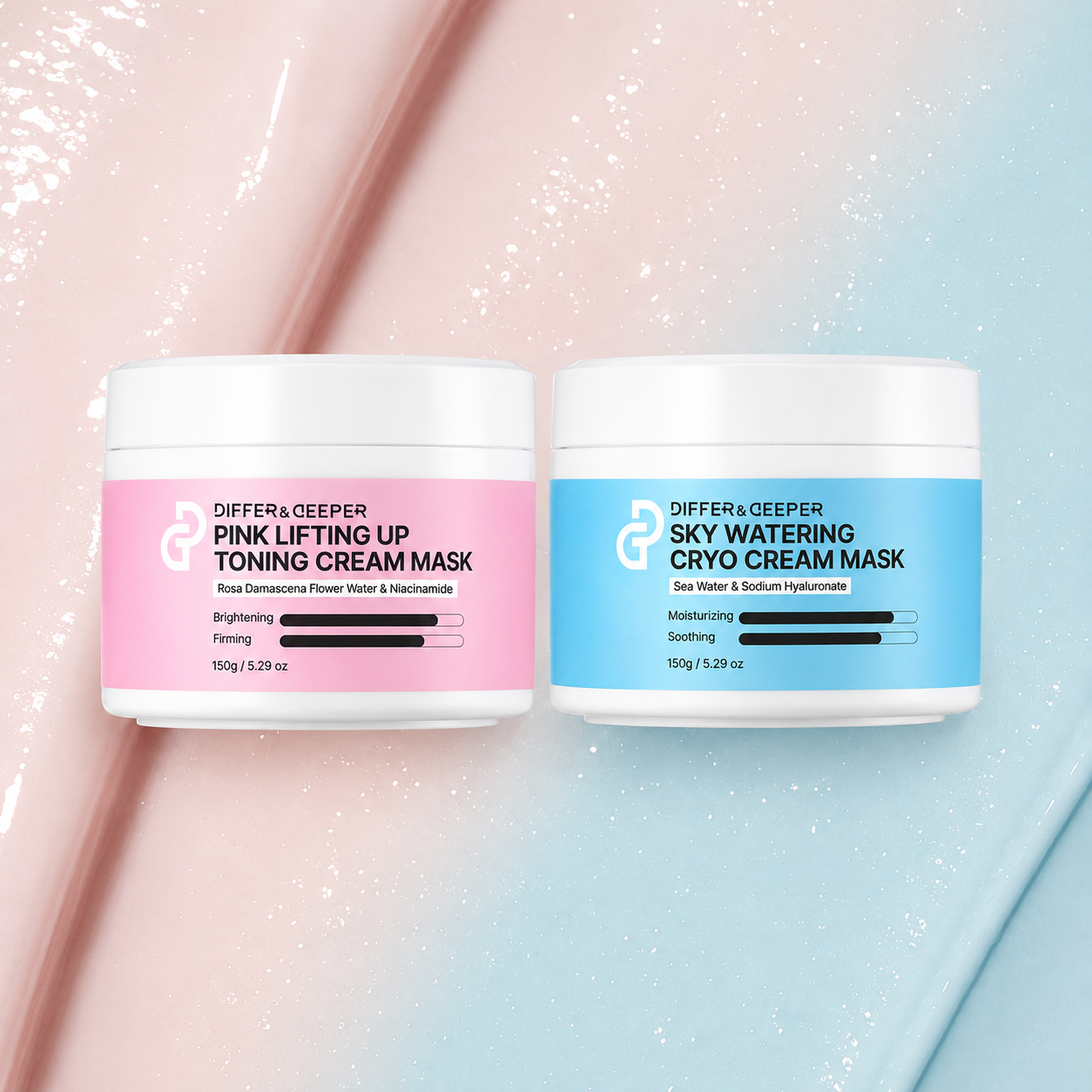 DIFFER&DEEPER Pink Lifting Up Toning Cream Mask (150g)