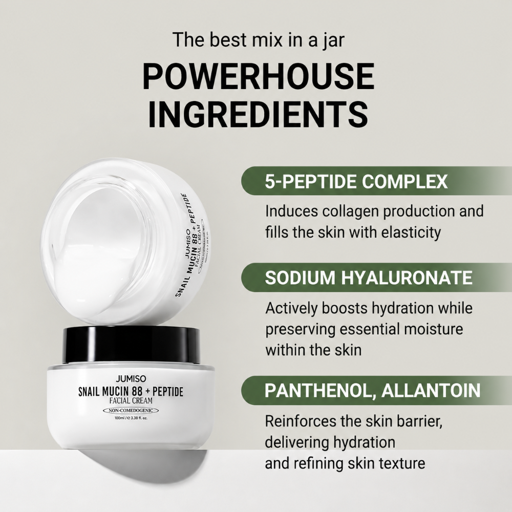 Jumiso Snail Mucin 88% + Peptide Facial Cream (100ml)