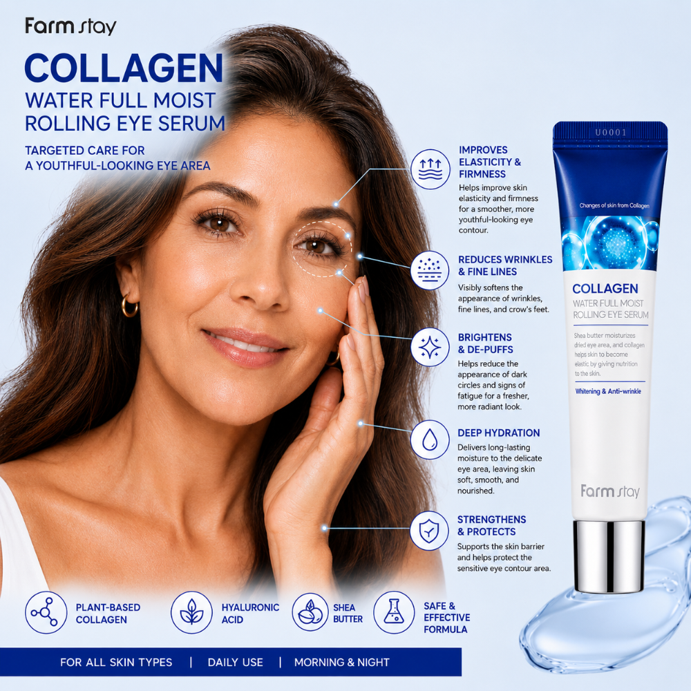Farmstay Collagen Water Full Moist Rolling Eye Serum (25ml)