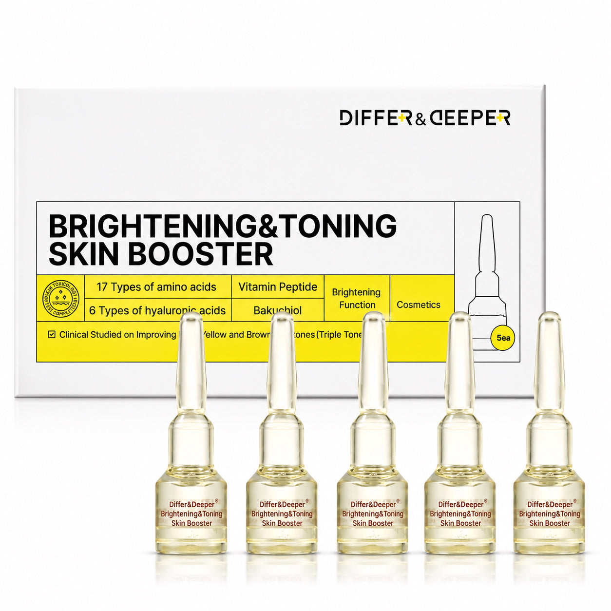 DIFFER&DEEPER Brightening & Toning Skin Booster (2ml x 5)