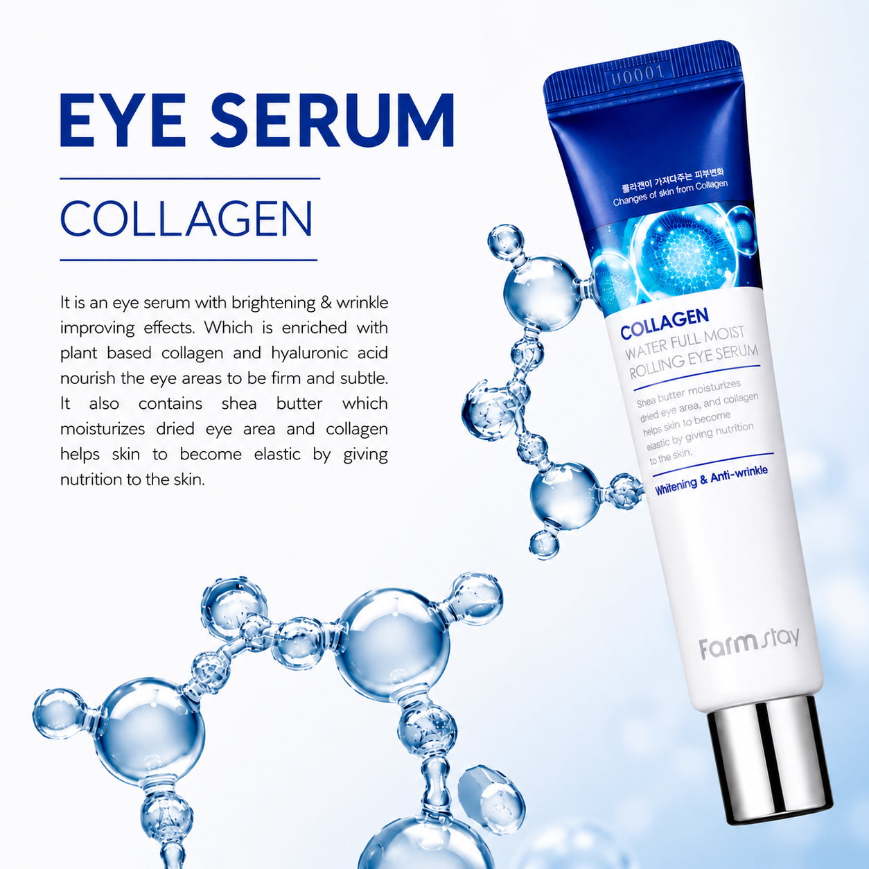 Farmstay Collagen Water Full Moist Rolling Eye Serum (25ml)
