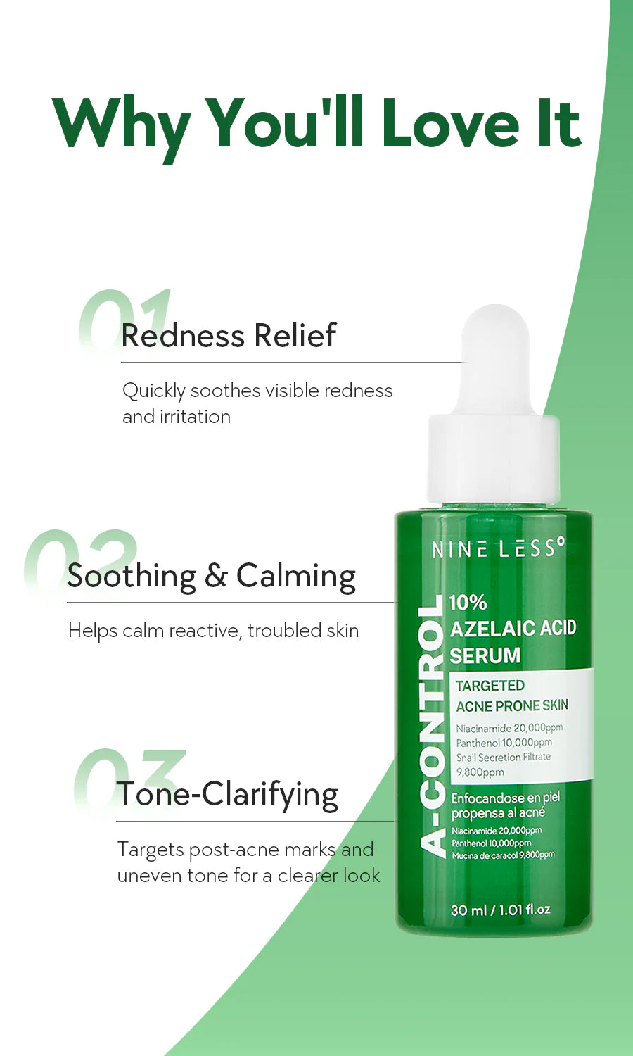 NINELESS A Control 10% Azelaic Acid Serum 30ml