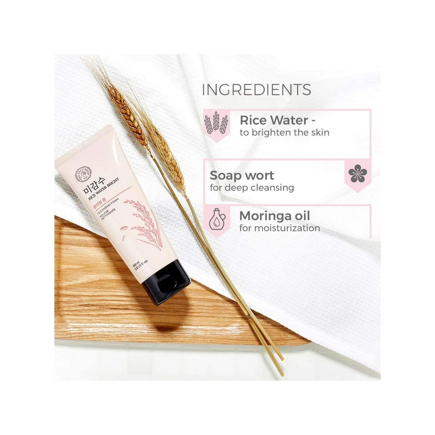 The Face Shop Rice Water Bright Foaming Cleanser Jumbo (300ml)