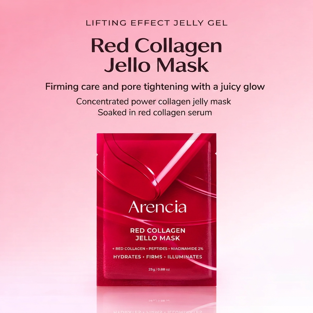 Arencia Red Collagen Jello Mask Set (25g x 4 sheets)