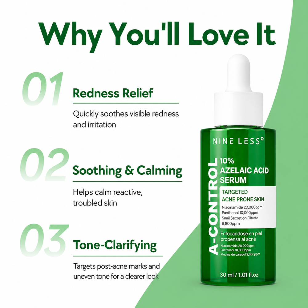 NINELESS A Control 10% Azelaic Acid Serum 30ml