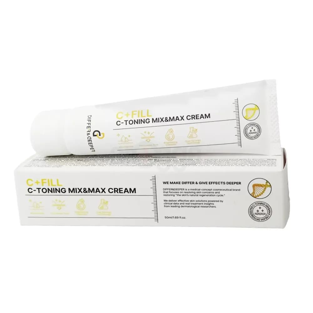 DIFFER&DEEPER C+ Fill C-Toning Mix & Max Cream retail packaging