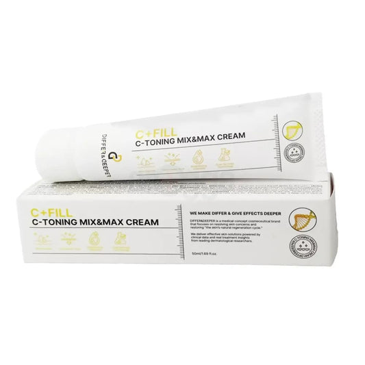 DIFFER&DEEPER C+ Fill C-Toning Mix & Max Cream retail packaging