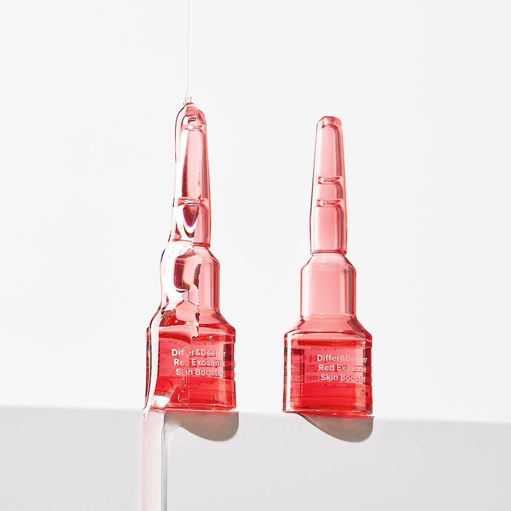 DIFFER&DEEPER Red Exosome Skin Booster ampoules, official product image