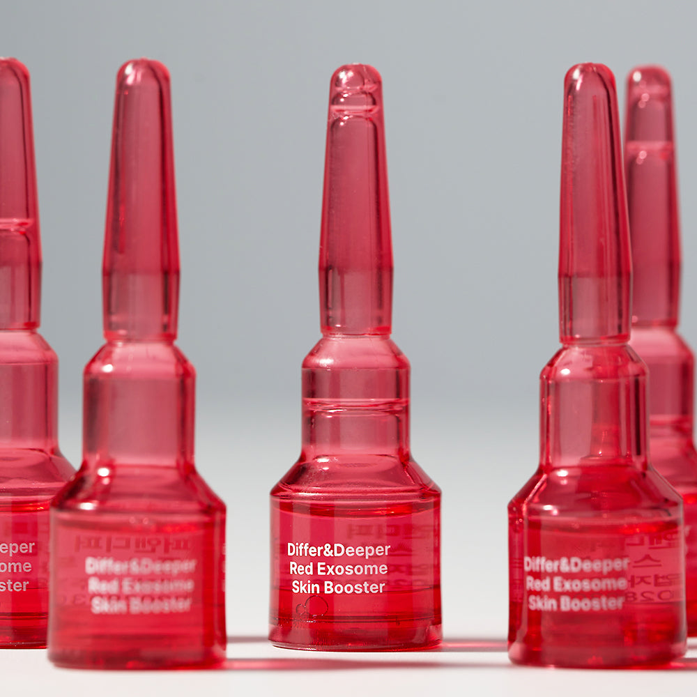 DIFFER&DEEPER Red Exosome Skin Booster ampoules, official close-up