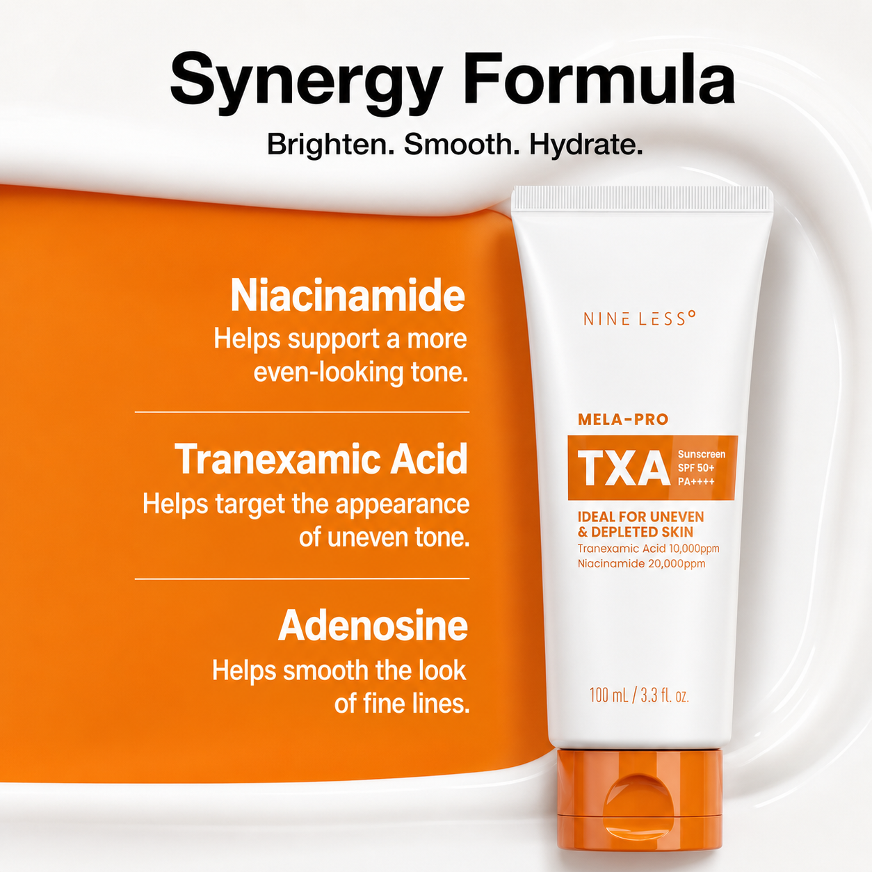 NINELESS MELA-PRO 5% TXS Sunscreen SPF 50+ PA++++ (100ml)