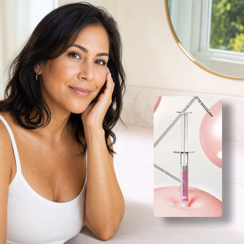 Middle-aged Latina woman with DIFFER&DEEPER S-X Fill S-Cure Daily Shot
